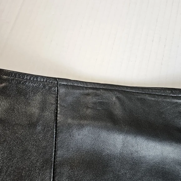 LEATHER 9000 Women Fierce Chocolate Geniune Leather Skirt Size 12 - Picture 2 of 9